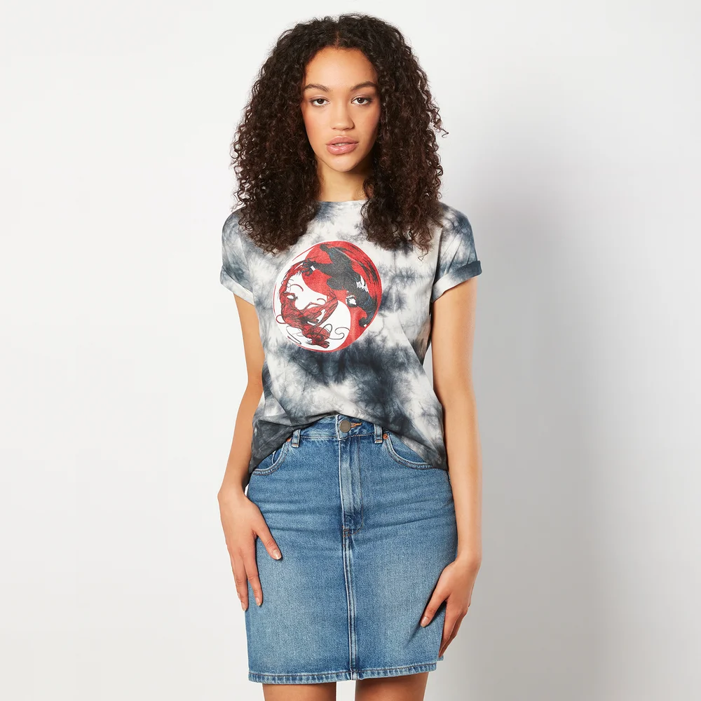 Venom Carnage Ying Yang Women's Cropped T-Shirt - Black Tie Die - XS Afbeelding 1