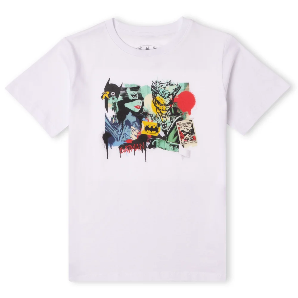DC Batman Collage Kids' T-Shirt - White - 98/104 (3-4 jaar) Afbeelding 1