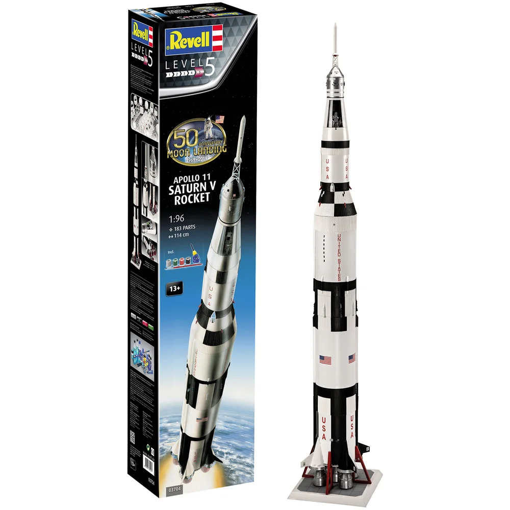 Apollo 11 Saturn V Rocket Gift Set Model Kit (1:96 Scale) Afbeelding 1