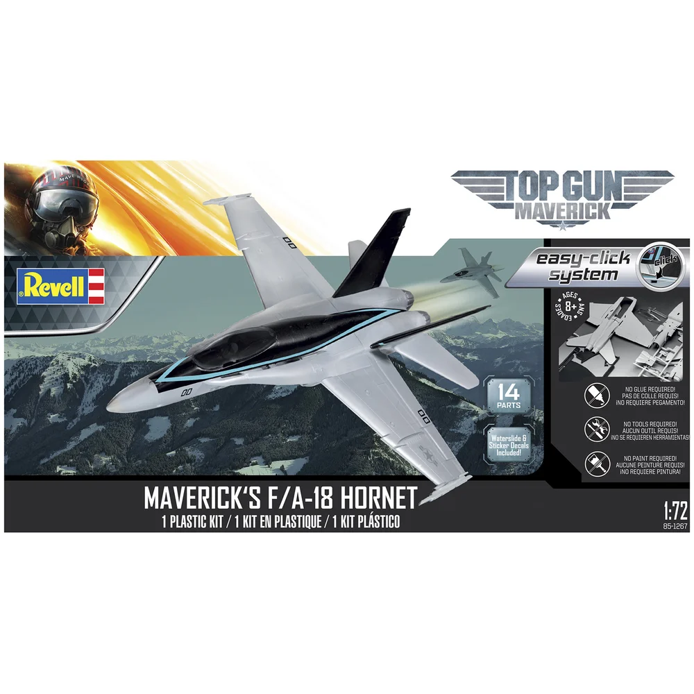 Top Gun Maverick's F/A-18 Hornet Easy Click Model Kit (1:72 Scale) Afbeelding 1