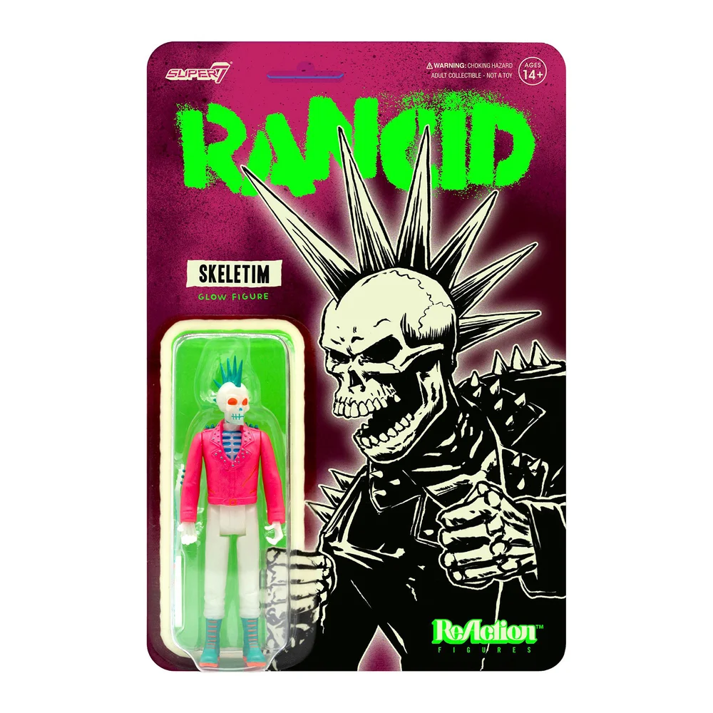 Super7 Rancid ReAction Figuur - Skeletim (Glow) Afbeelding 1