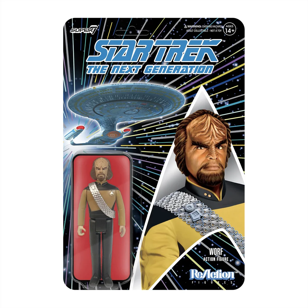 Super7 Star Trek The Next Generation ReAction Figuur - Worf Afbeelding 1