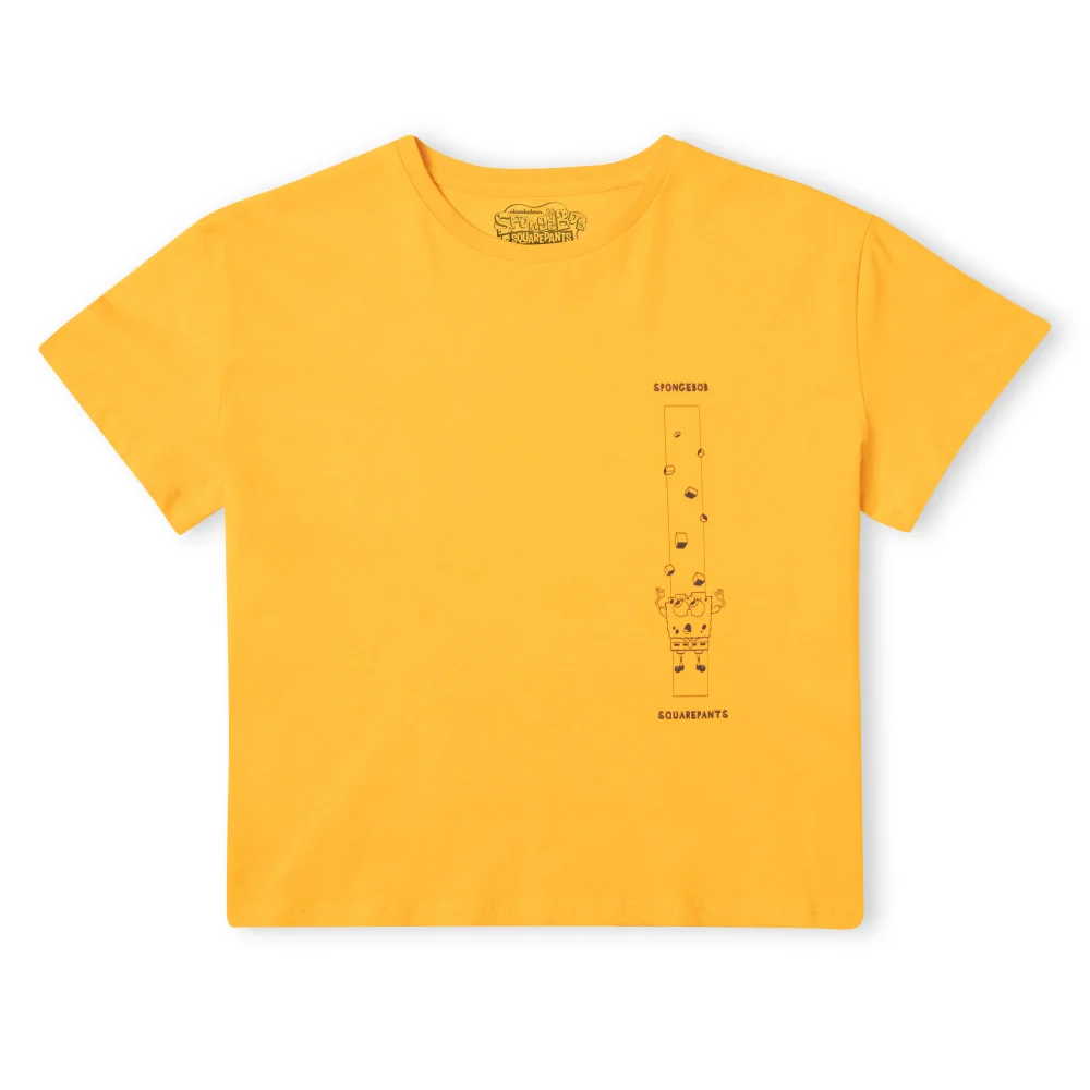 SpongeBob SquarePants Fragmented SpongeBob Women's Cropped T-Shirt - Mosterd - XS Afbeelding 1