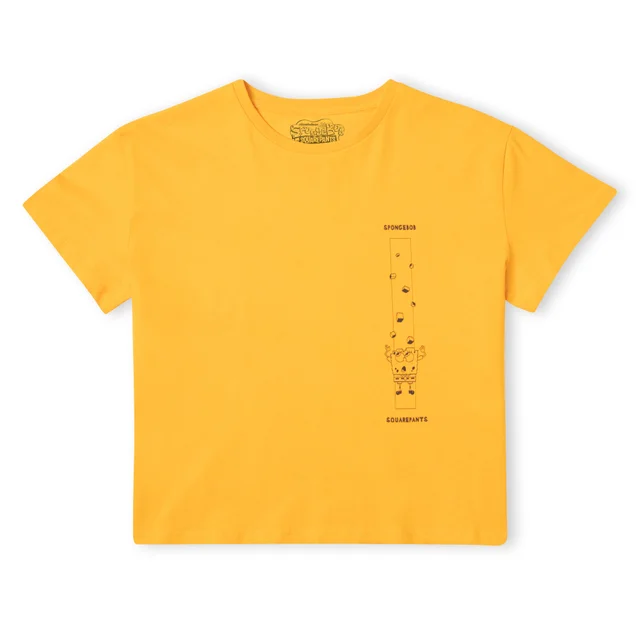 SpongeBob SquarePants Fragmented SpongeBob Women's Cropped T-Shirt - Mosterd