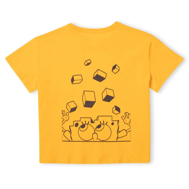 SpongeBob SquarePants Fragmented SpongeBob Women's Cropped T-Shirt - Mosterd