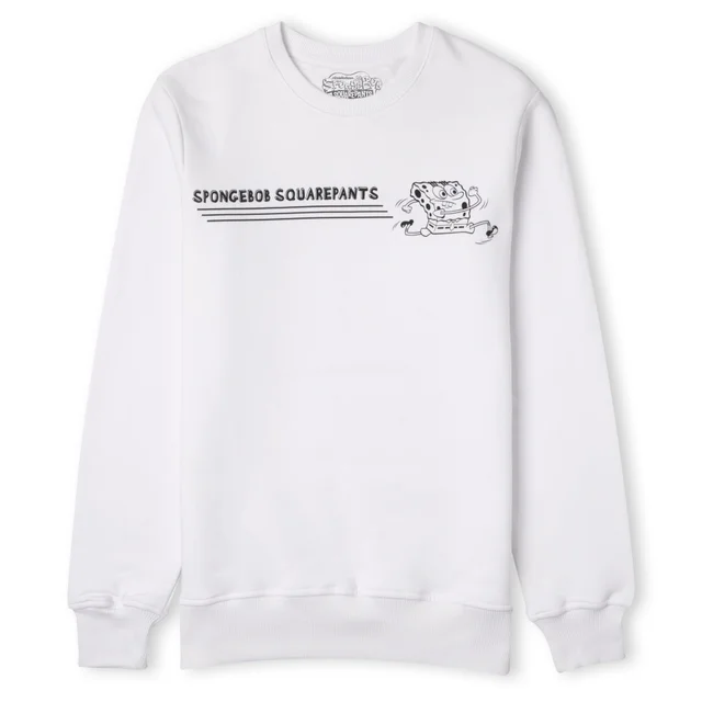 SpongeBob SquarePants Sprinting Through The Sea Unisex Sweater - Wit