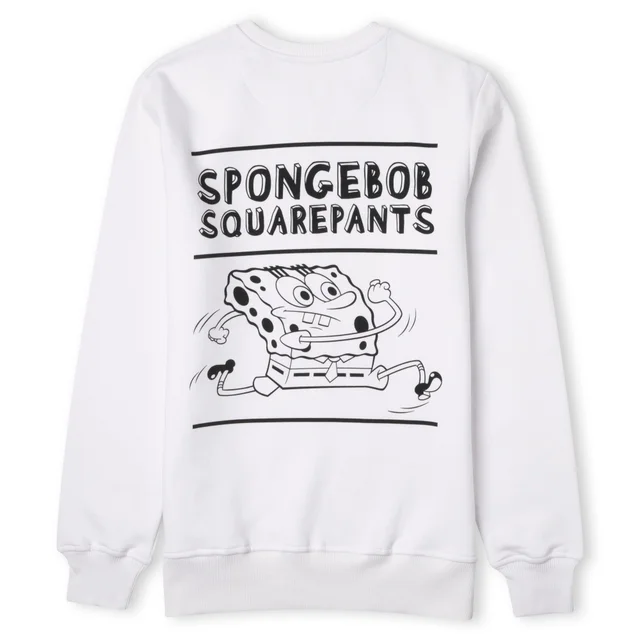 SpongeBob SquarePants Sprinting Through The Sea Unisex Sweater - Wit