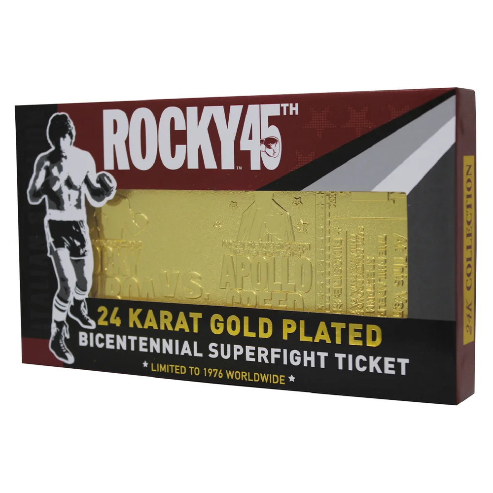 Rocky - 24K Verguld Gevechtsticket Rocky V Apollo Creed Afbeelding 1