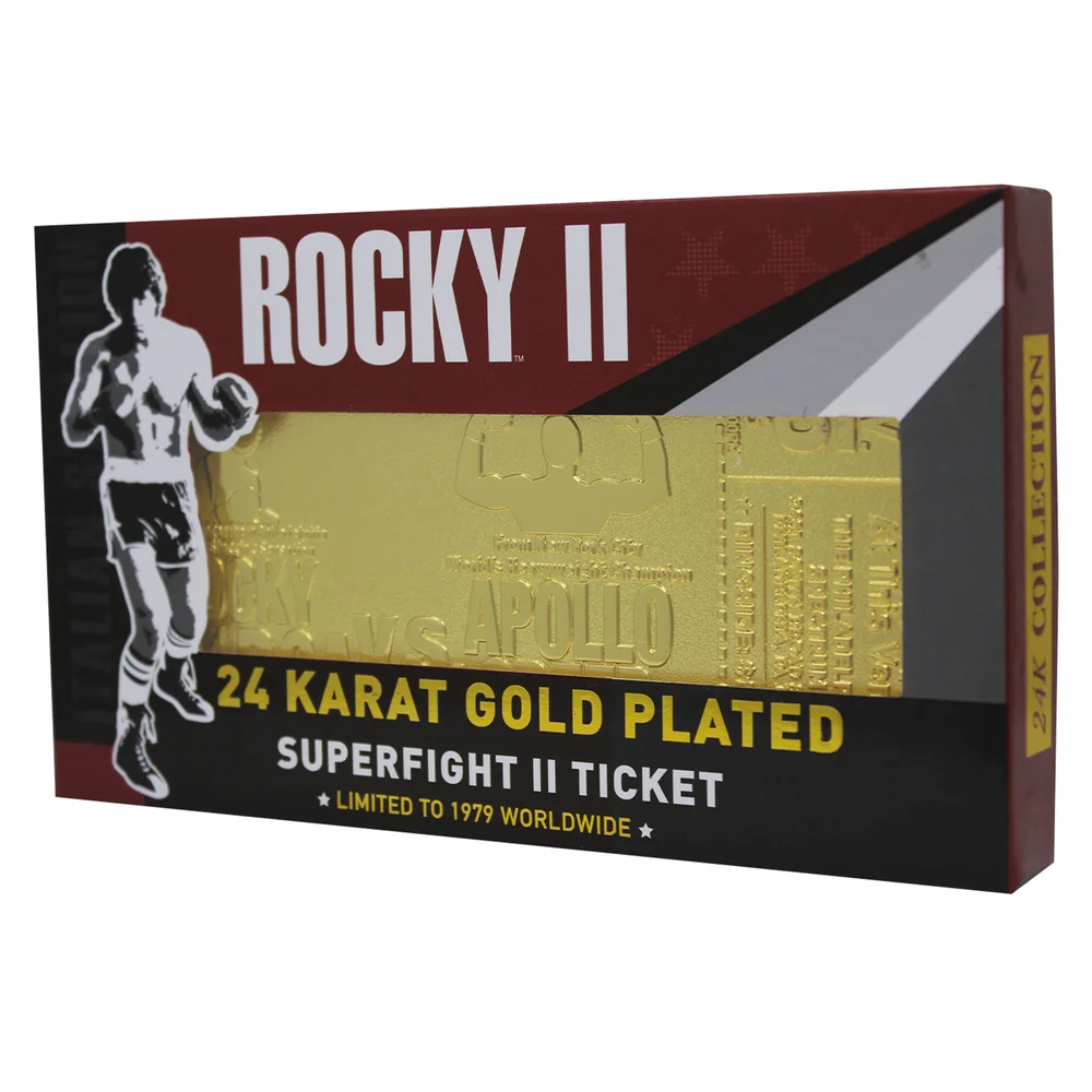 Rocky - 24K Verguld Gevechtsticket Rocky V Apollo Creed Re-Match Afbeelding 1