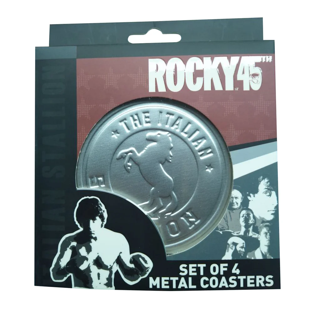 Rocky - Set van Vier Metalen Onderzetters met Reliëf Afbeelding 1