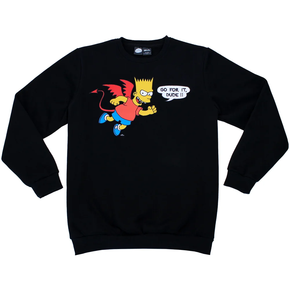 Cakeworthy x The Simpsons - Bart Simpson Devil Crewneck Sweatshirt - L Afbeelding 1