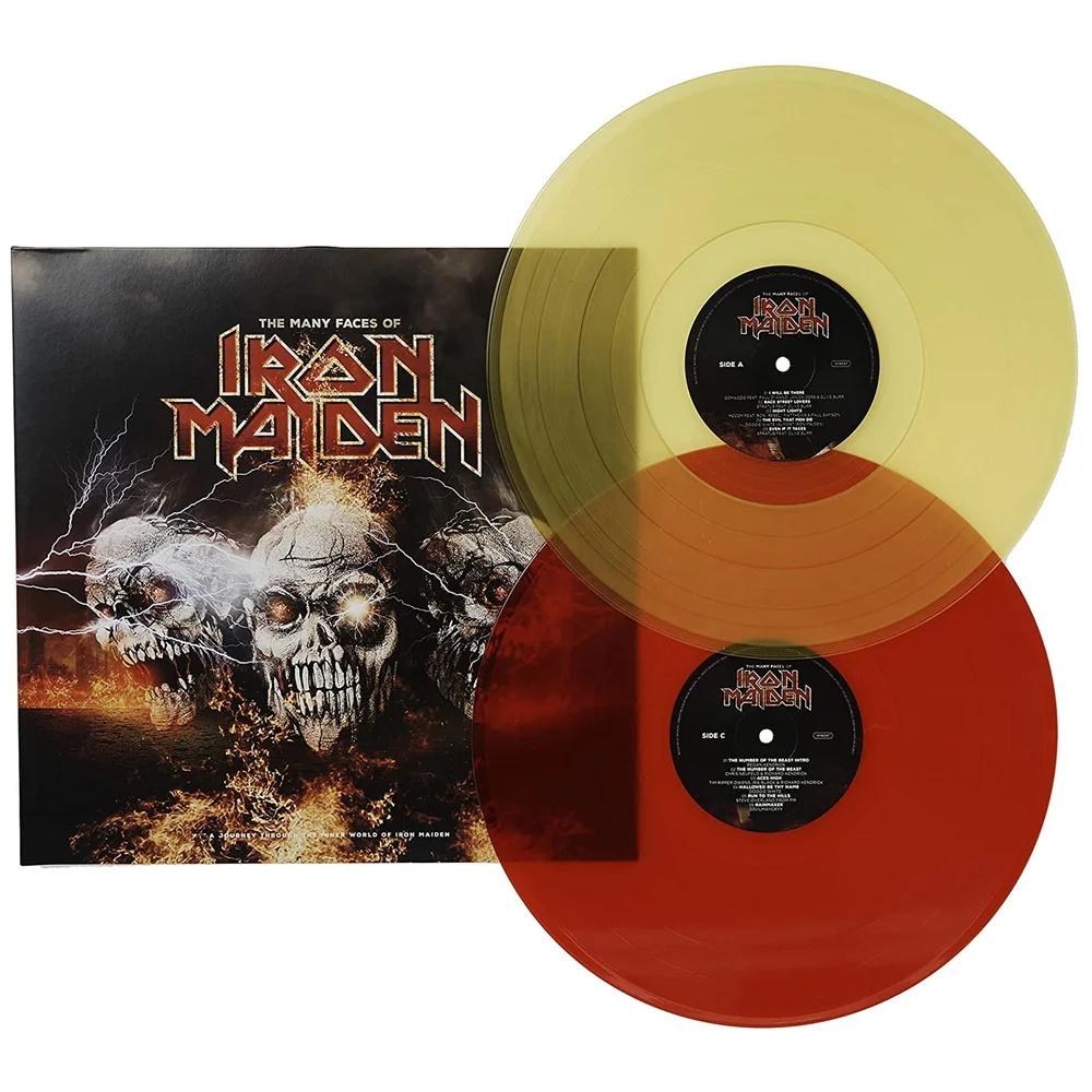 The Many Faces Of Iron Maiden (Limited Geel/Rood Transparant Vinyl) Afbeelding 1