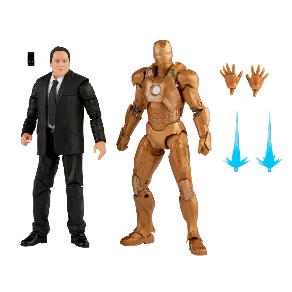 Hasbro Marvel Legends Series 15 cm Happy Hogan en Iron Man Mark 21 Actiefiguur 2 Pack Afbeelding 1