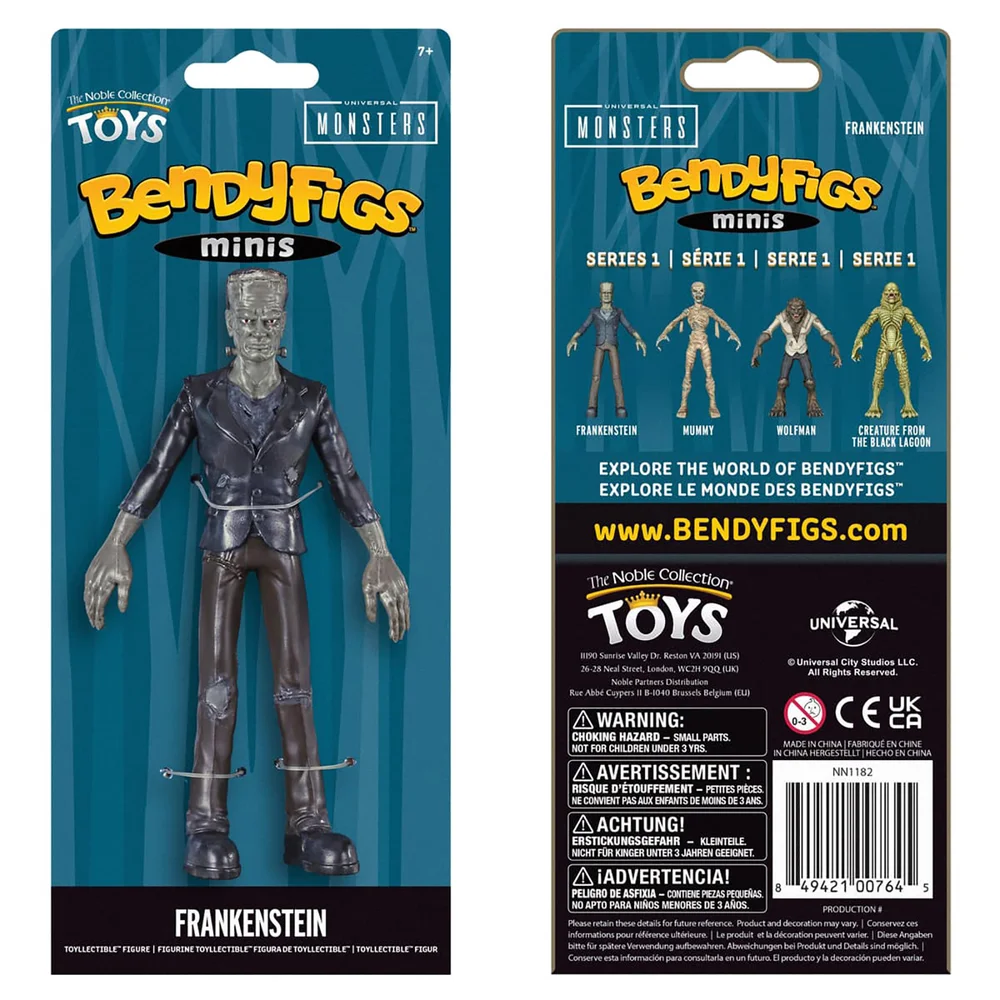Noble Collection Universal Monsters Frankenstein's Monster Mini Bendyfig 14 cm Afbeelding 1