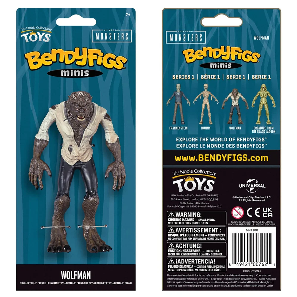 Noble Collection Universal Monsters Wolfman Mini Bendyfig 14 cm Afbeelding 1