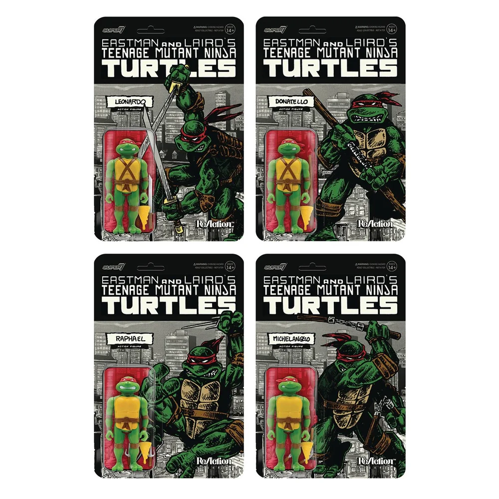 Super7 Teenage Mutant Ninja Turtles ReAction Figuren - Mirage Comics Variant 4 Pakken Afbeelding 1