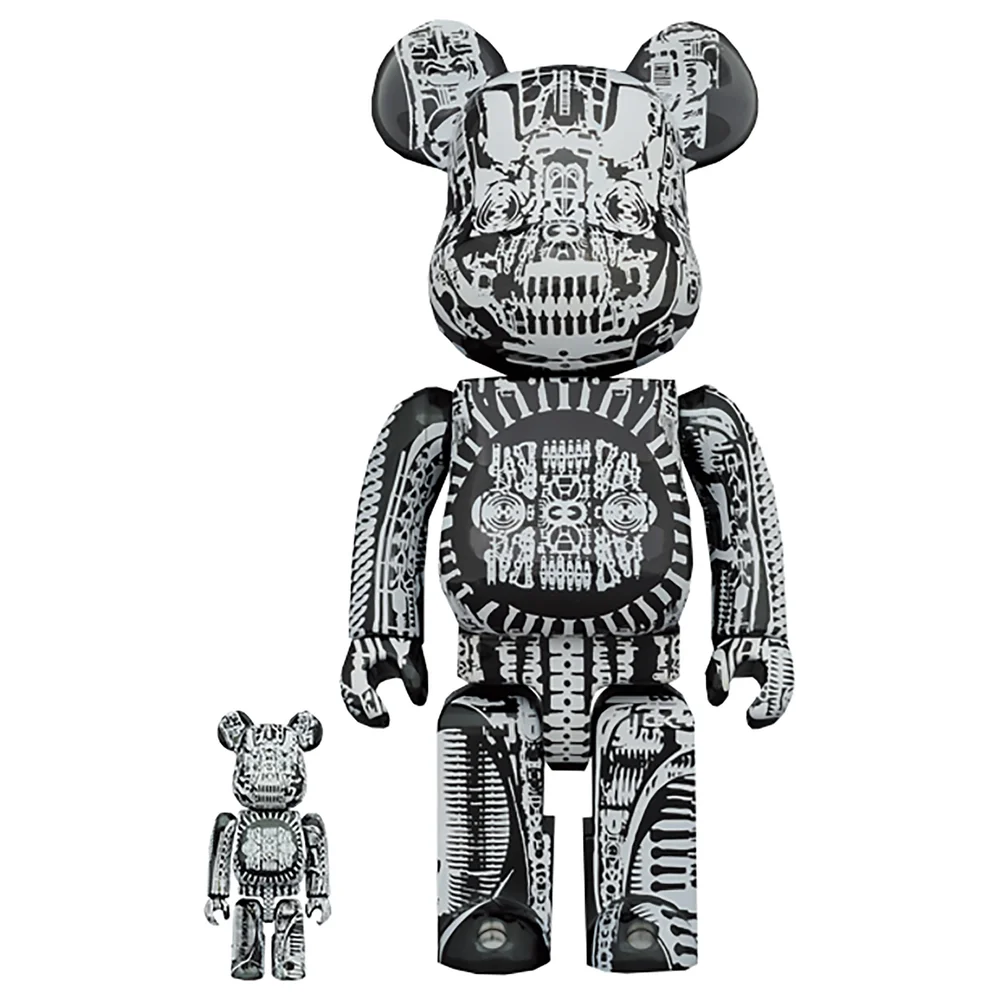 Medicom Bearbrick 400% H.R. Giger Black Figure Afbeelding 1