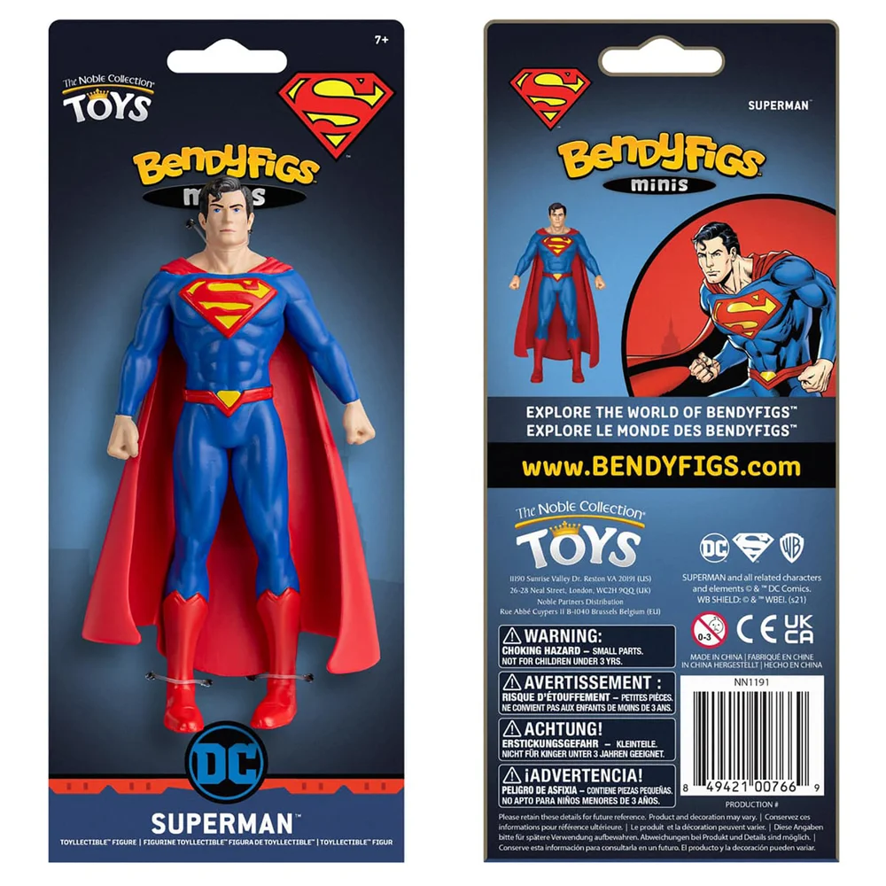 Noble Collection DC Comics Superman Mini Bendyfig 14 cm Afbeelding 1