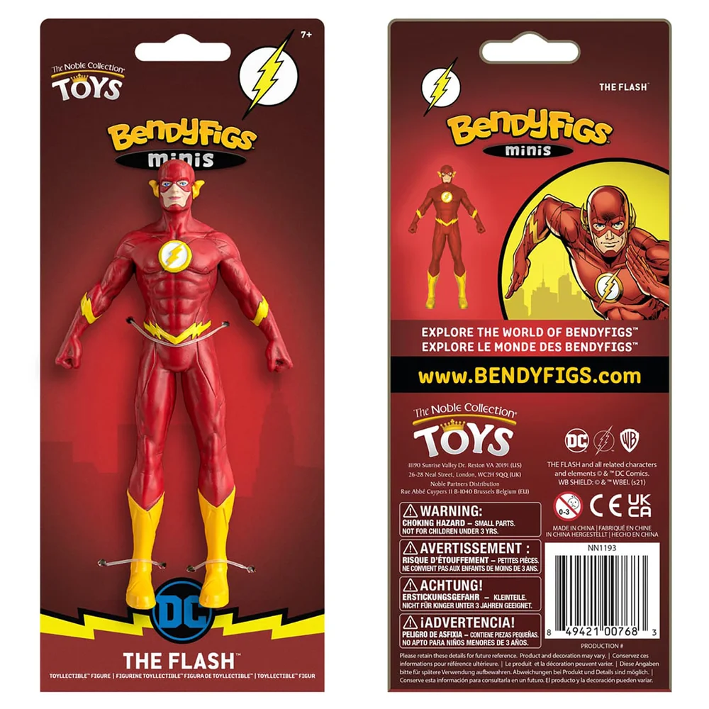 Noble Collection DC Comics Flash Mini Bendyfig 5.5 Inches Afbeelding 1