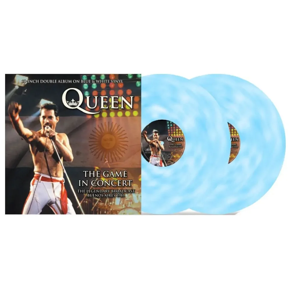 Queen - The Game In Concert (Blauw & Wit Vinyl) 2 x 25 cm Afbeelding 1