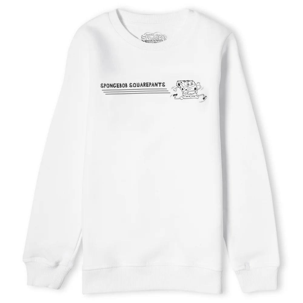 Spongebob Squarepants Sprinting Through The Sea Kids' Sweatshirt - White - 98/104 (3-4 jaar) Afbeelding 1