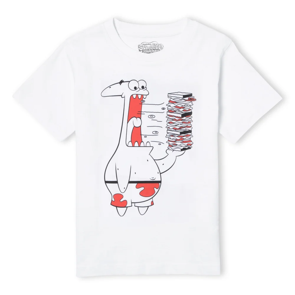 Spongebob Squarepants Patrick Munching Krabby Patties Kids' T-Shirt - White - 98/104 (3-4 jaar) Afbeelding 1