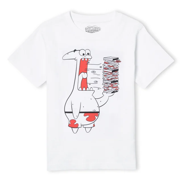 Spongebob Squarepants Patrick Munching Krabby Patties Kids' T-Shirt - White