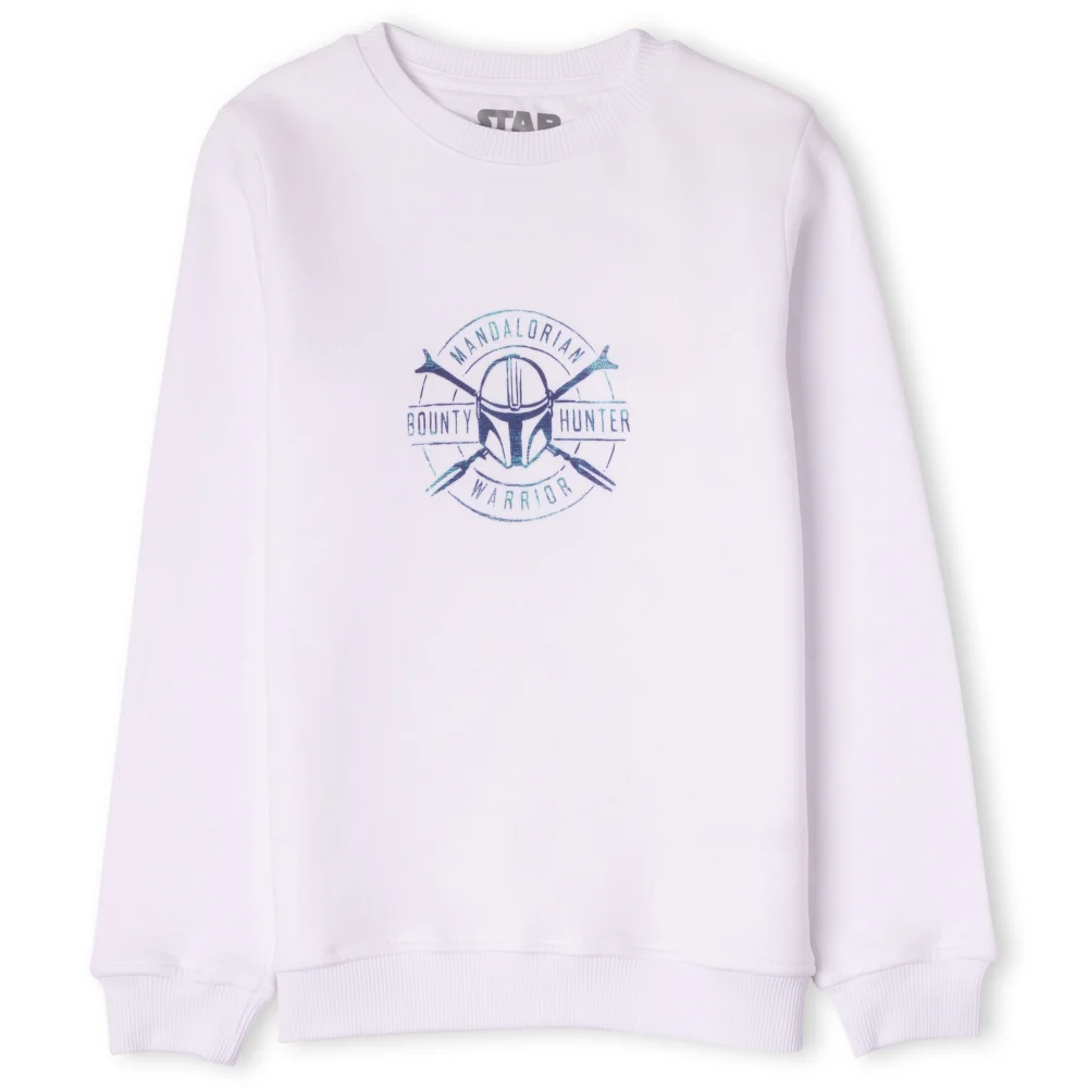 Star Wars The Mandalorian Bounty Hunter Warrior Kids' Sweatshirt - White - 98/104 (3-4 jaar) Afbeelding 1