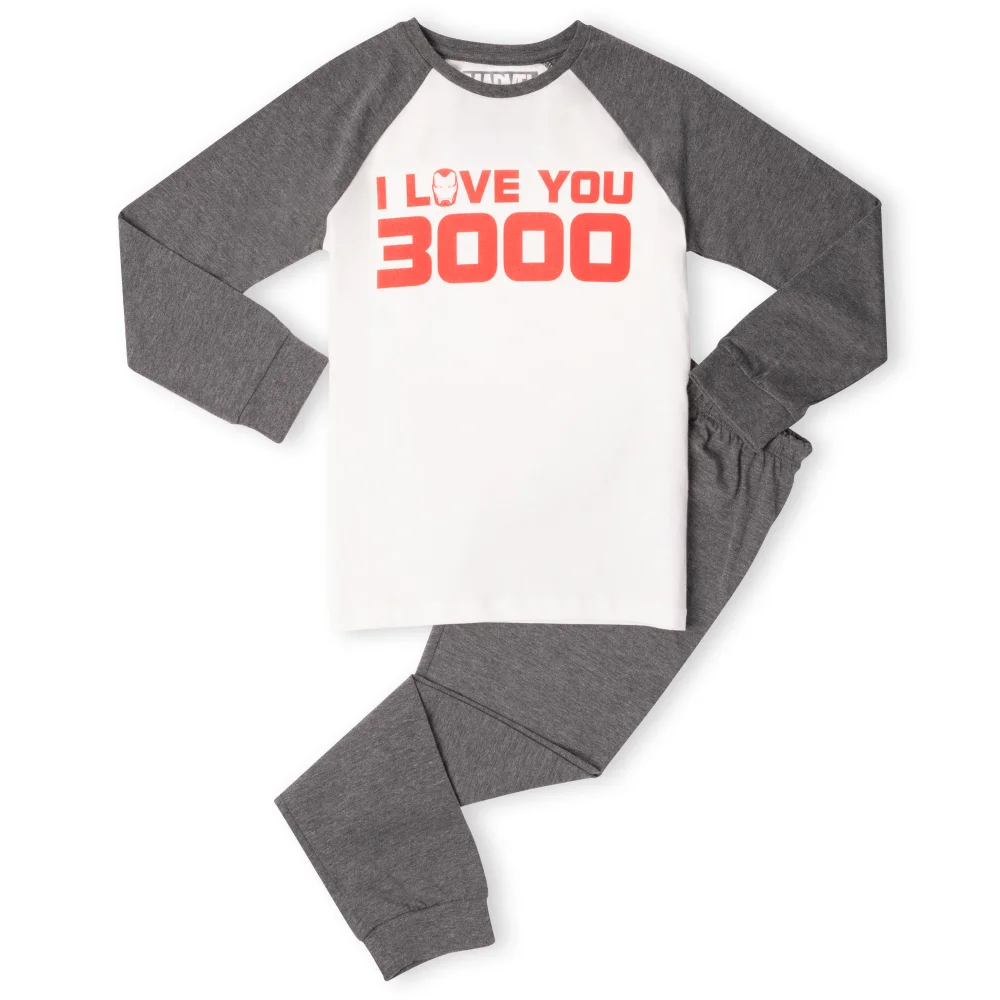 Marvel I Love You 3000 Kids' Pyjamas - White/Grey - 98/104 (3-4 jaar) Afbeelding 1