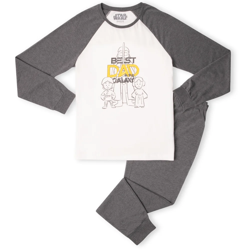 Best Dad In The Galaxy Men's Pyjama Set - White/Grey - XS Afbeelding 1