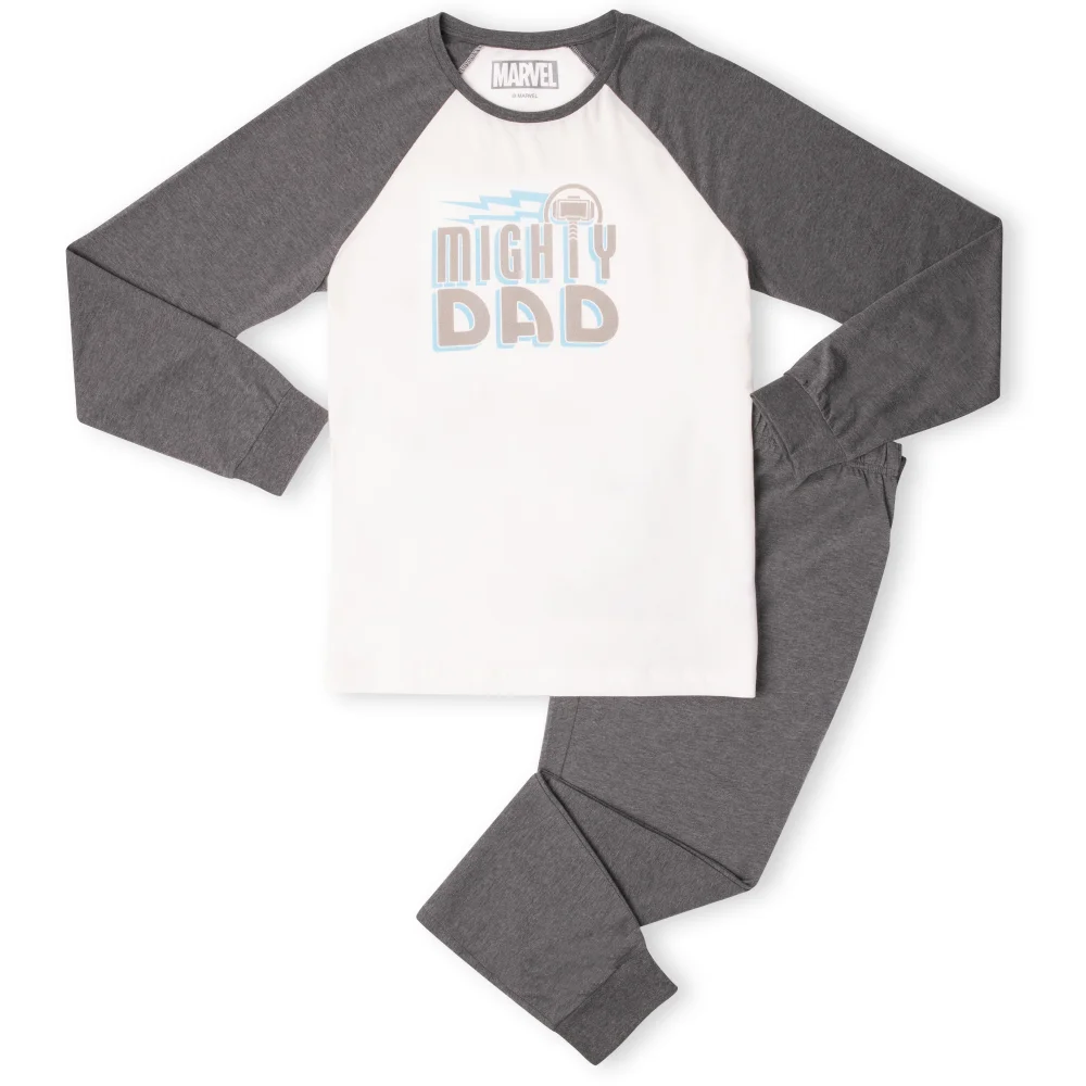 Mighty Dad Men's Pyjama Set - White/Grey - XS Afbeelding 1