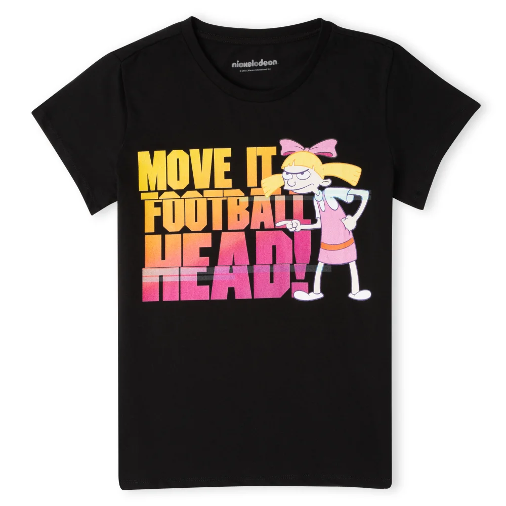 Nickelodeon Hey Arnold Move It Football Head Women's T-Shirt - Black - XS Afbeelding 1