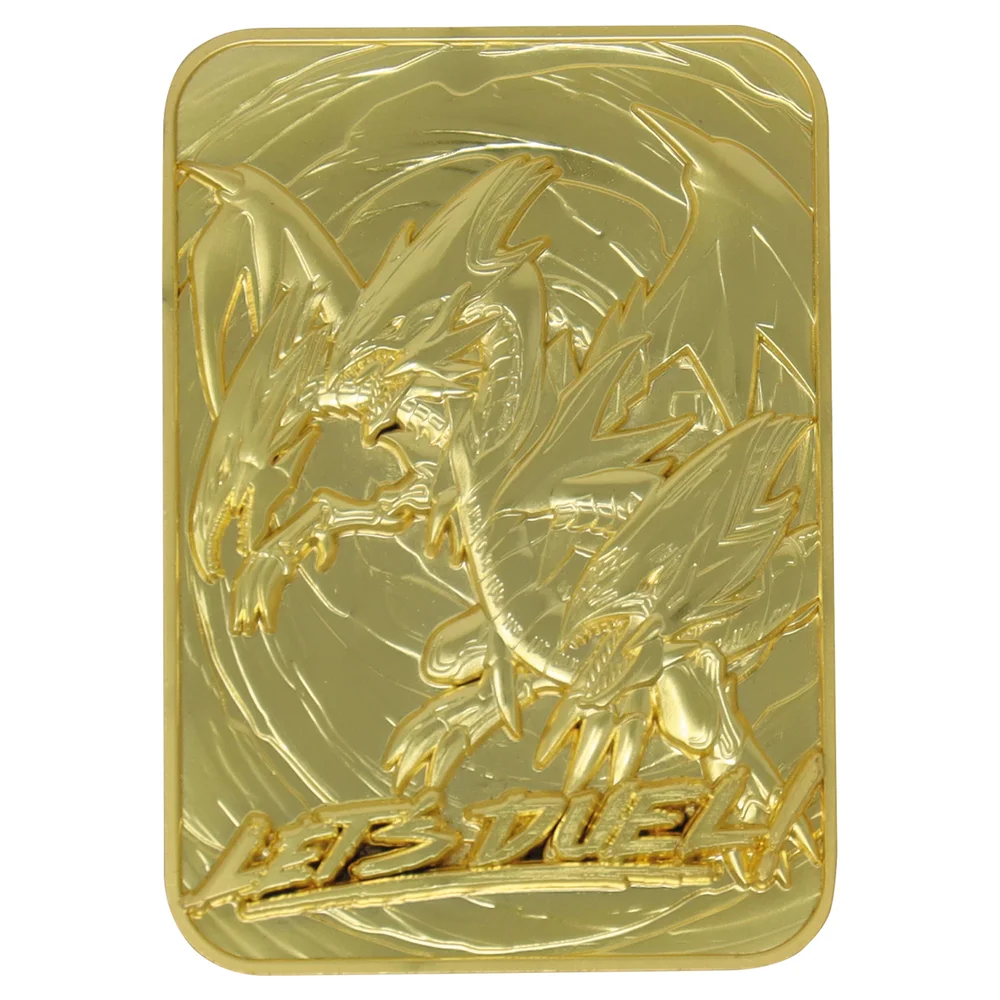 Fanattik Yu-Gi-Oh! Blue Eyes Ultimate Dragon 24K Gold Plated Limited Edition Collectible Metal Card Afbeelding 1