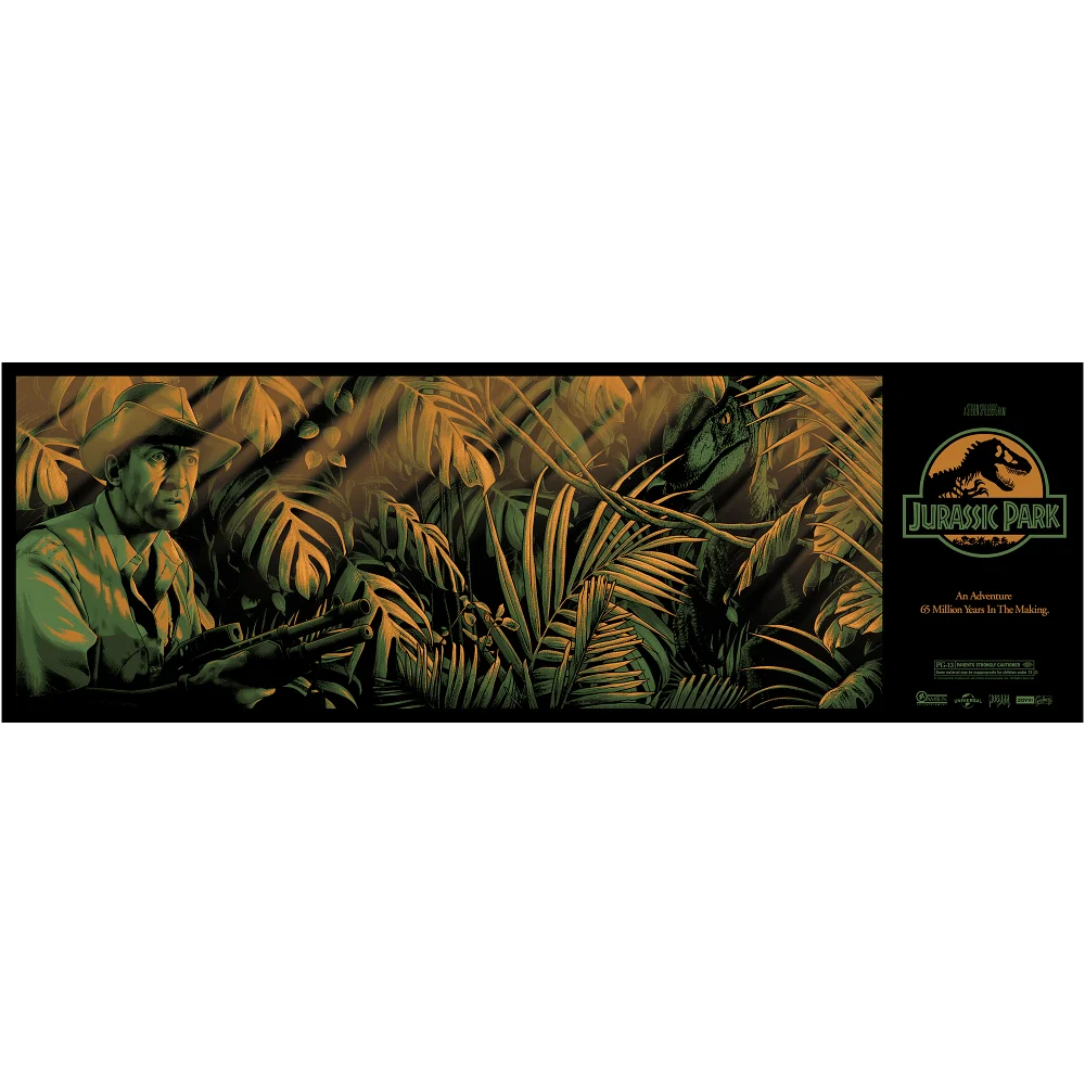 Jurassic Park Clever Girl Screen Print - 36 x 12 inch - By Nos4a2 Design Afbeelding 1