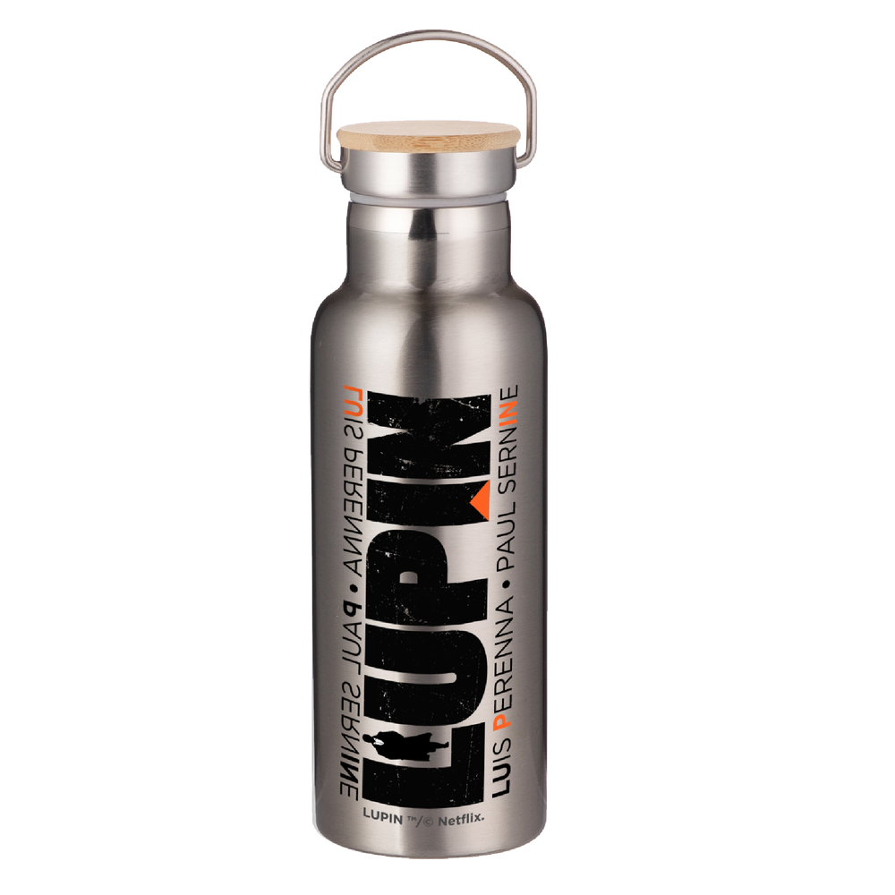 Lupin Multi Slogan Portable Insulated Water Bottle - Steel Afbeelding 1