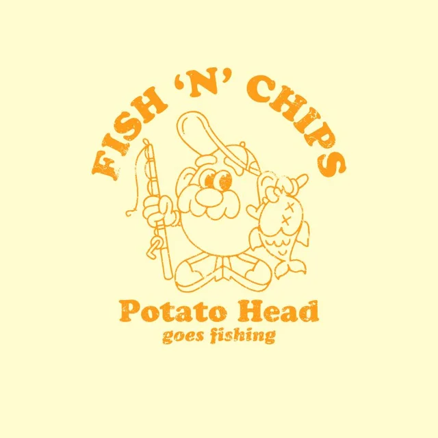 Mr. Potato Head Fish N Chips Men's T-Shirt - Cream