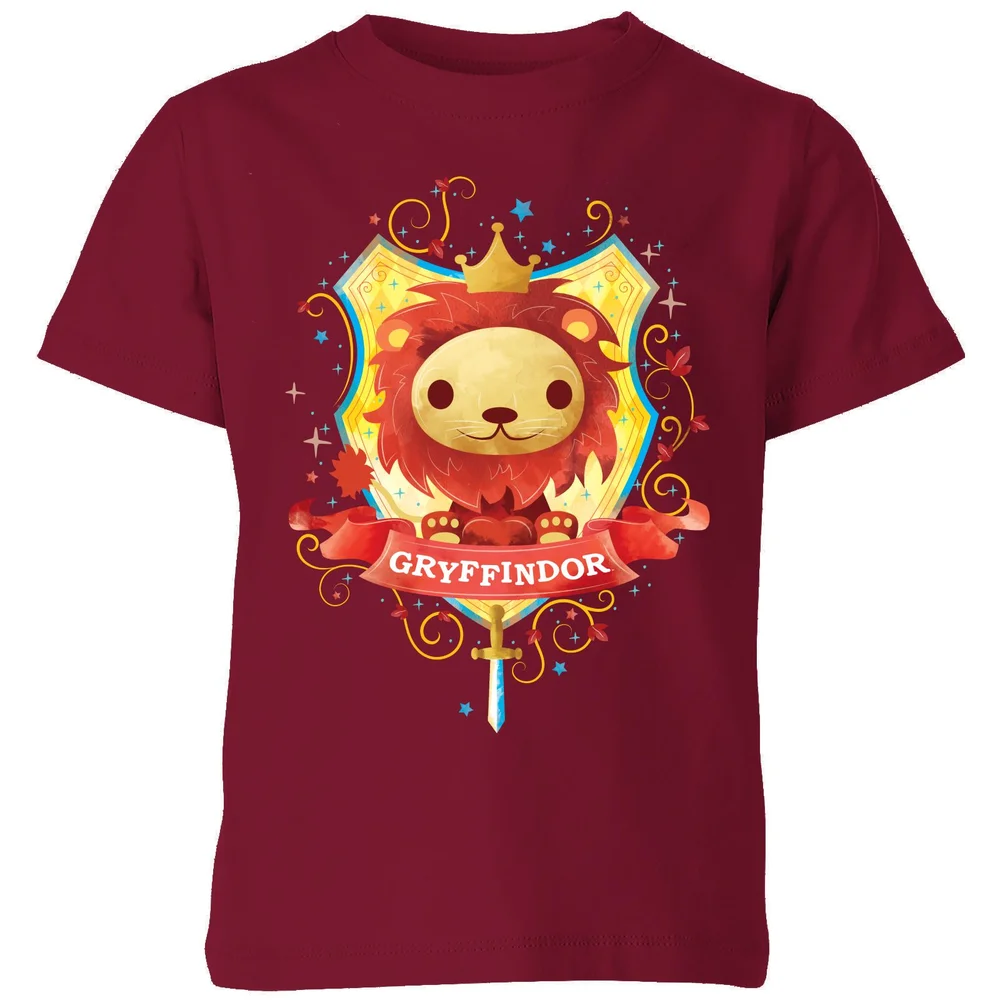 Harry Potter Gryffindor Kids' T-Shirt - Burgundy - 98/104 (3-4 jaar) Afbeelding 1