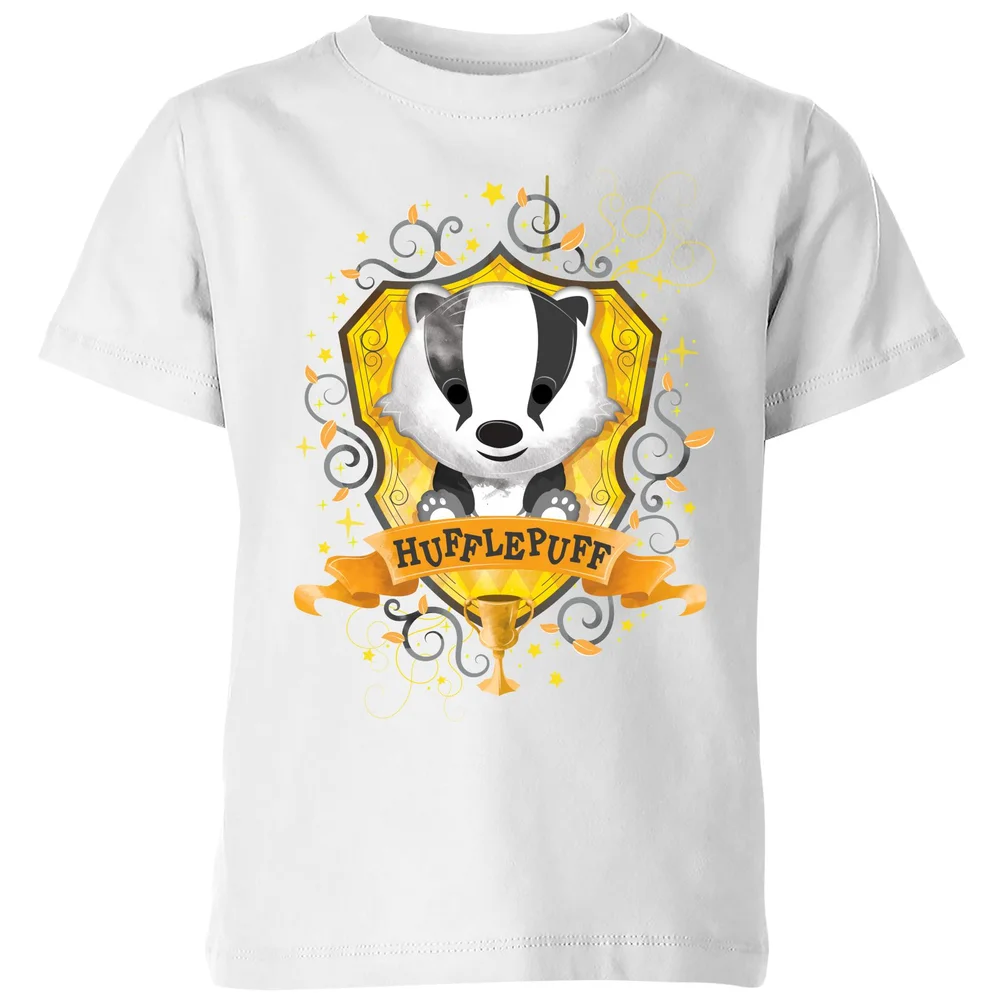 Harry Potter Hufflepuff Kids' T-Shirt - White - 98/104 (3-4 jaar) Afbeelding 1