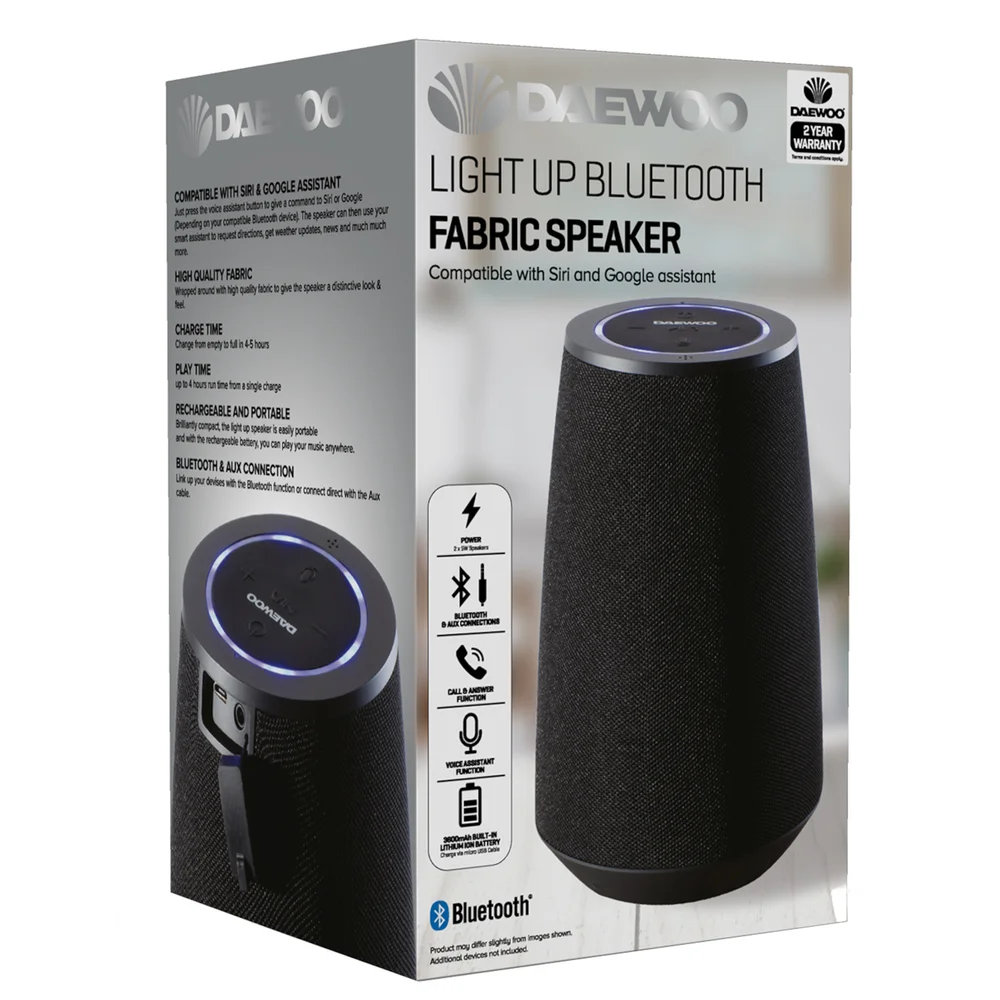 Daewoo Fabric Bluetooth Speaker With Smart Assistant Afbeelding 1