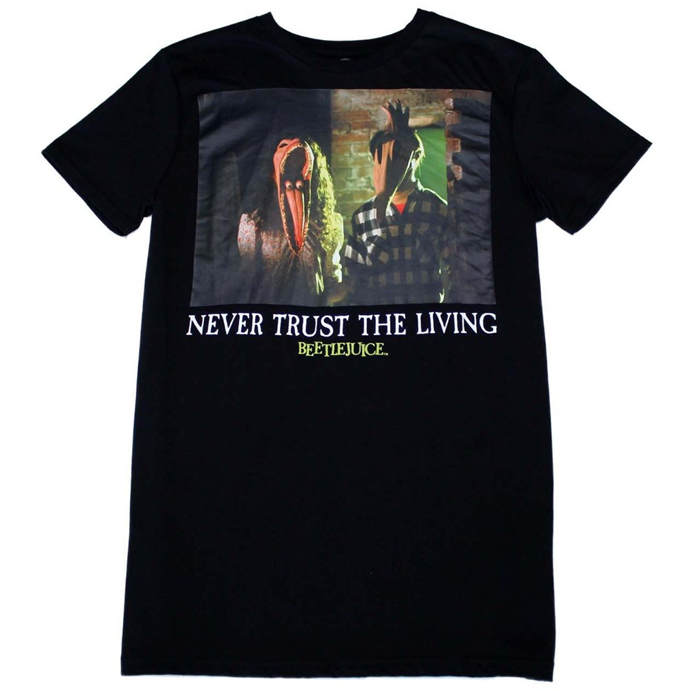 Cakeworthy Beetlejuice Never Trust The Living T-Shirt - S Afbeelding 1
