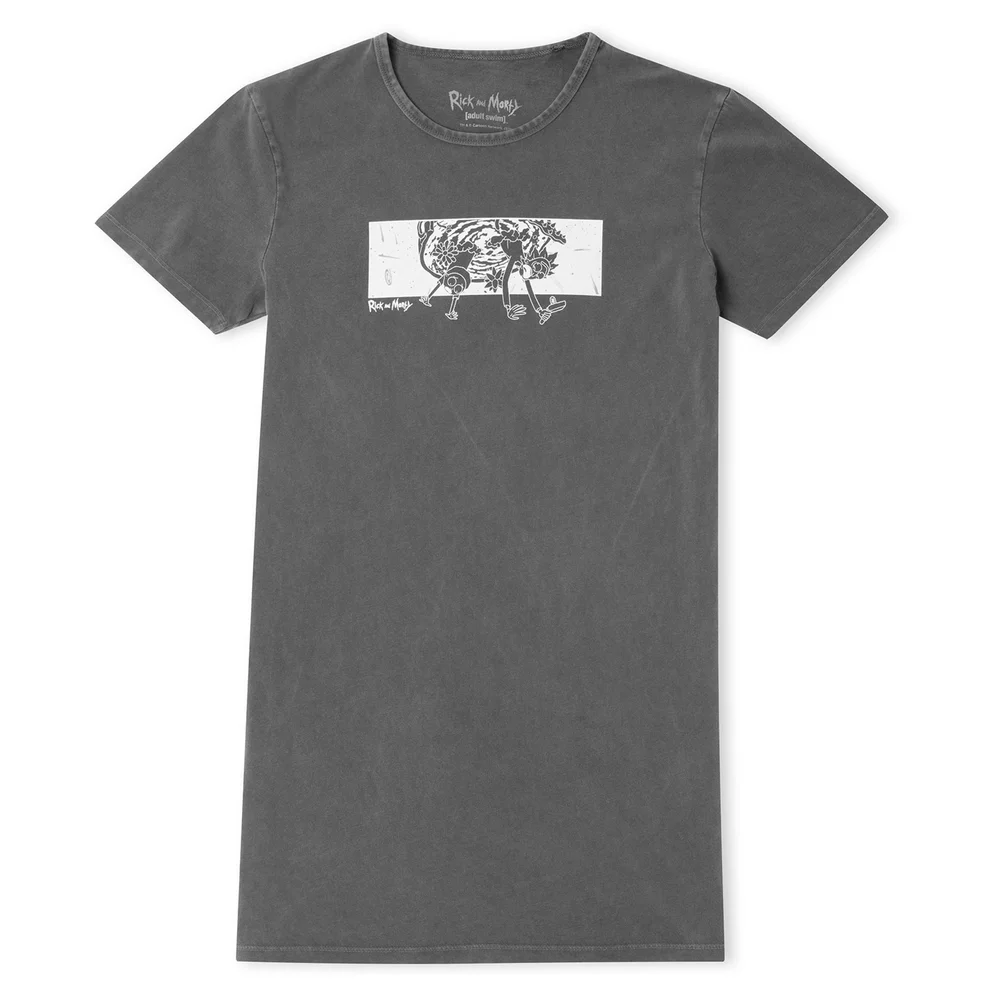 Rick and Morty Portal Fall Women's T-Shirt Dress - Black Acid Wash - M Afbeelding 1