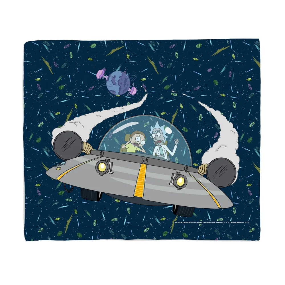 Rick and Morty Flying Space Adventure Fleece Blanket - M Afbeelding 1