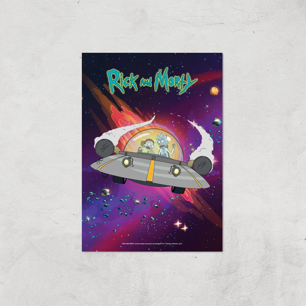 Rick and Morty Rocket Adventure Giclee Art Print - A4 - Print Only Afbeelding 1