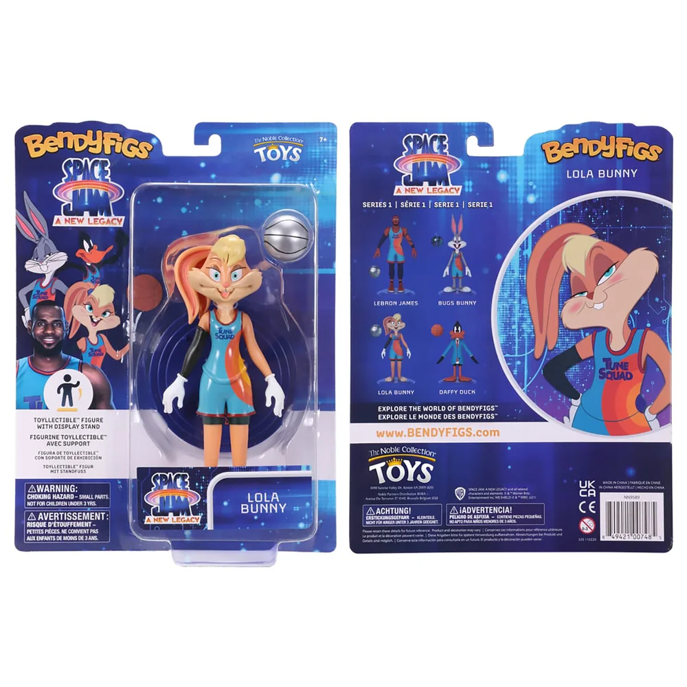 Noble Collection Space Jam: A New Legacy Lola Bunny BendyFig 7.5 Inch Action Figure Afbeelding 1