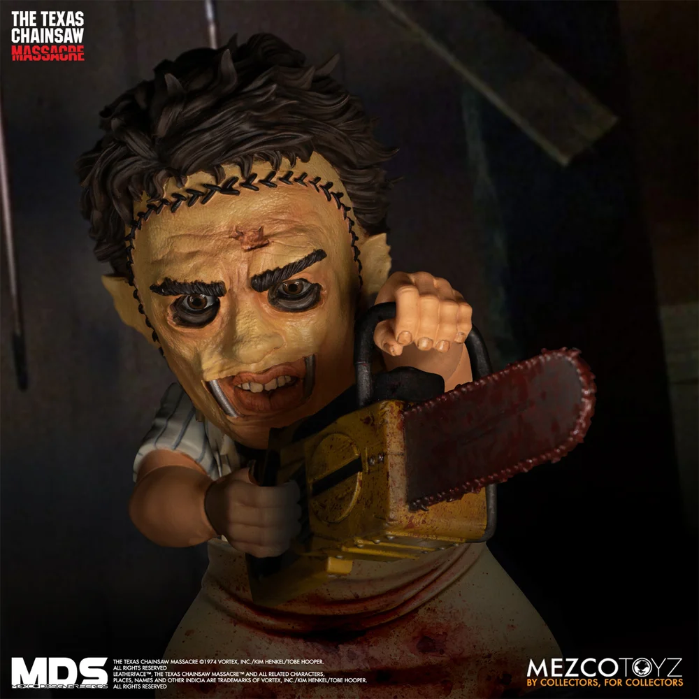 Mezco Designer Series Texas Chainsaw Massacre Leatherface 6 Inch Figure Afbeelding 1