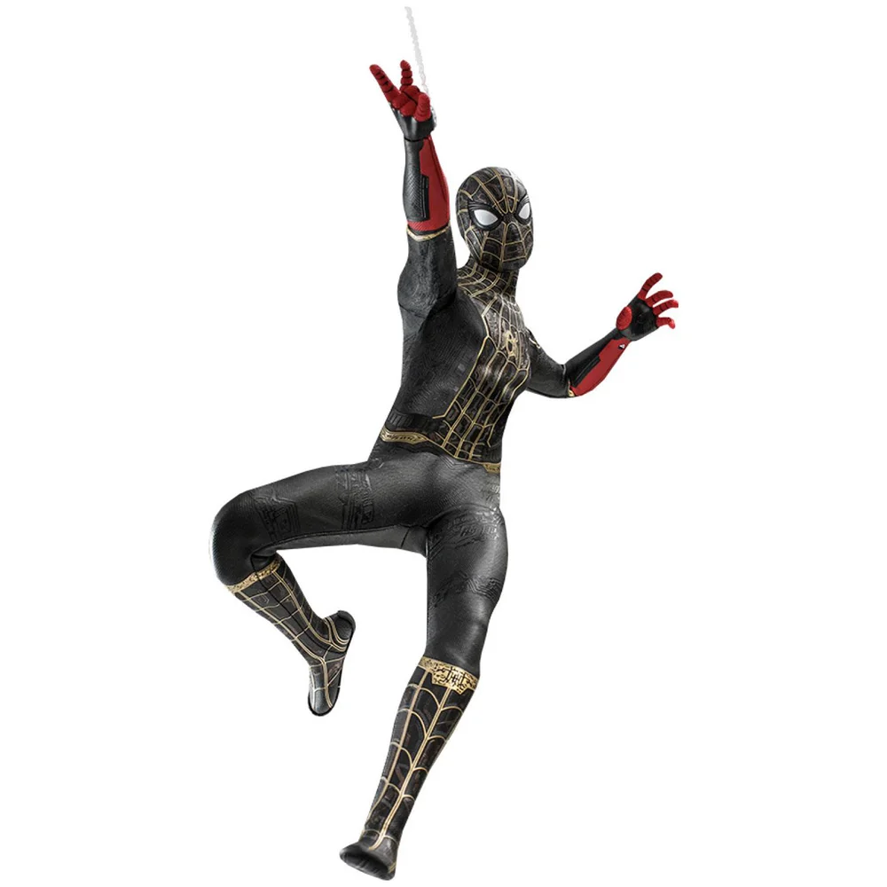 Hot Toys Spider-Man: No Way Home Movie Masterpiece Action Figure 1/6 Spider-Man (Black & Gold Suit) 30 cm Afbeelding 1