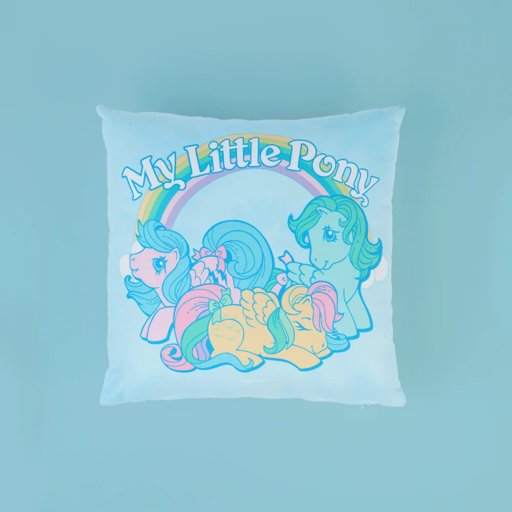 My Little Pony Retro Rainbow Square Cushion - 40x40cm - Soft Touch Afbeelding 1