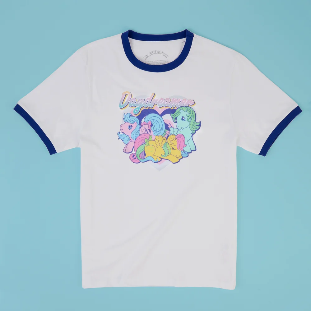 My Little Pony Daydreamer Unisex Ringer T-Shirt - White/Navy - M - Wit Afbeelding 1