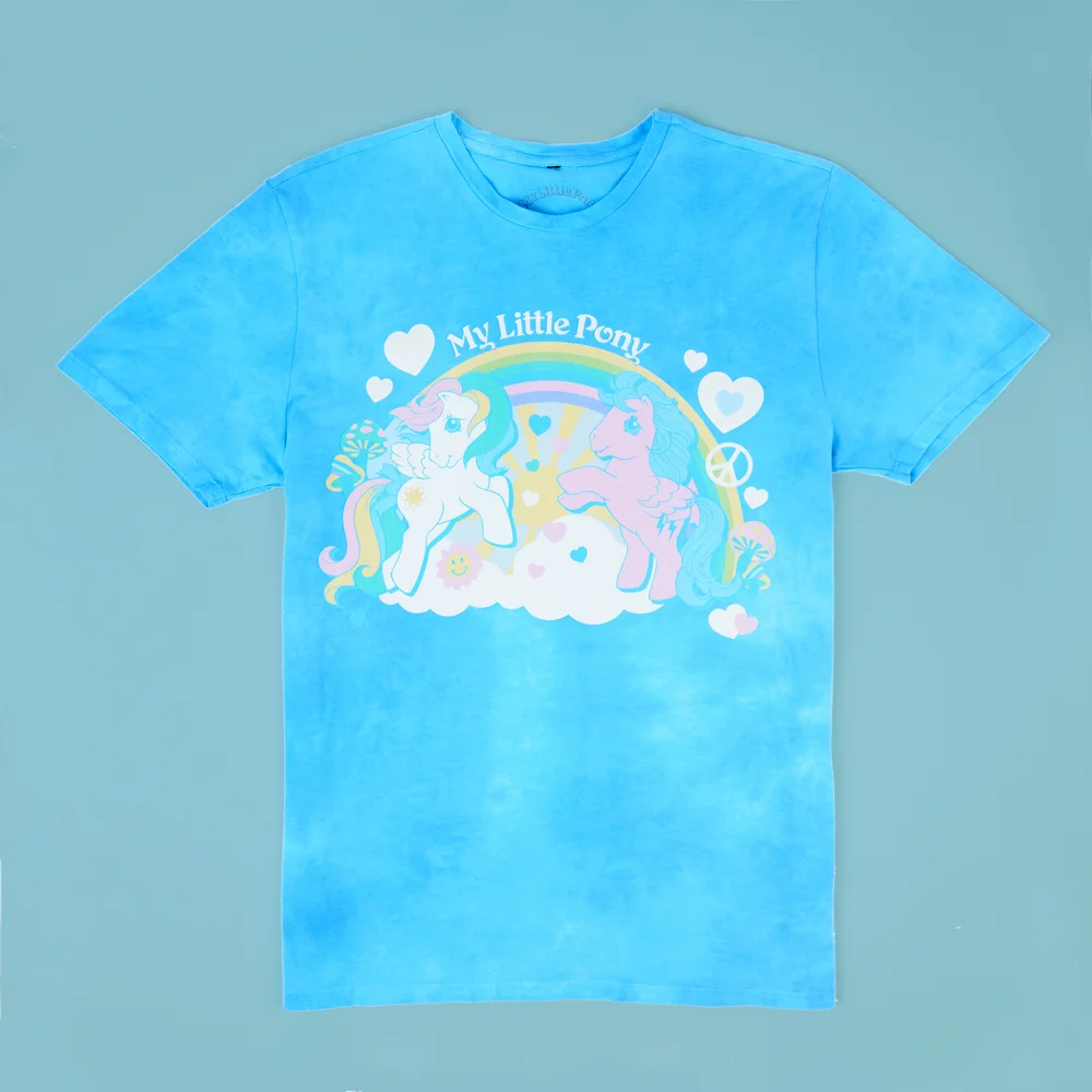 My Little Pony Retro Rainbow Unisex T-Shirt - Turquoise Tie Dye - S - Turquoise Tie Dye Afbeelding 1