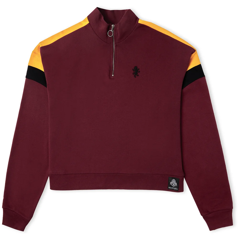 Gryffindor House Women's Funnel Neck Cropped Sweater - Burgundy - XS Afbeelding 1